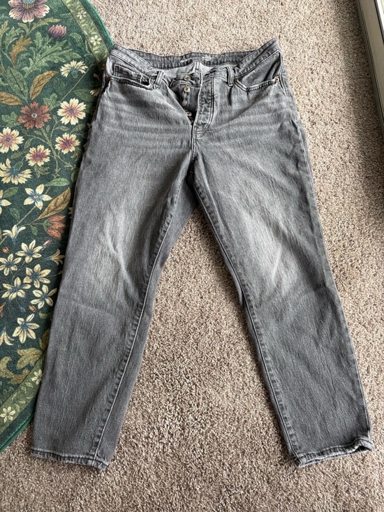 Old Navy Denim - Old Navy Women's Gray OG Straight Leg Button-Fly Jeans